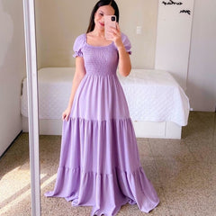 European And American Style Dress Off-shoulder Floral Off-shoulder Long Color Fairy Skirt