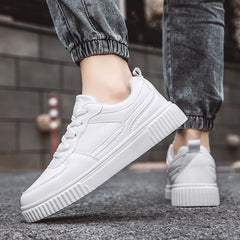 Autumn New Breathable White Shoes For Students  Trendy All-Match Platform Sports Casual