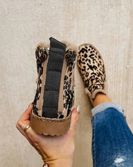 Leopard Shoes Warm Plush Ankle Boots For Women