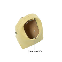 Women's yellow cowhide leather shoulder messenger bag - view 4