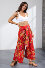Printed Women's Loose Beach Wide Leg Pant Bindings