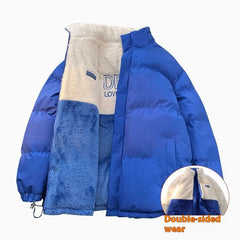 Reversible Cotton puffer Coat Loose Thick Warm-keeping Cotton Clothing