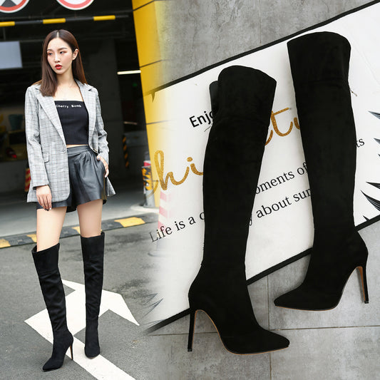 Stiletto Heel Pointed  Over The Knee Boots