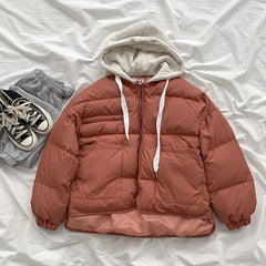 Student's Small Loose Bread Jacket Coat Hooded Cotton Puffer acket