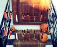 Halloween Horror Knife Flag Pulling Horror Curtain Bed Sheet