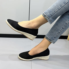Spring Wedge Round Toe Hemp Rope Pumps Women