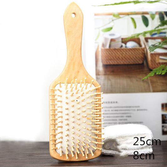 Wood Comb Professional Healthy Paddle Cushion Hair Loss Massage Brush