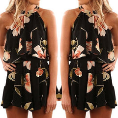 Sleeveless Slim Vest Tops Thin Shorts Beach Two-Piece Set