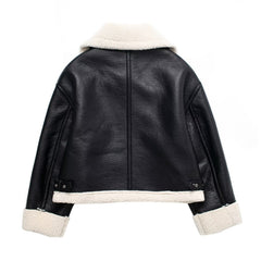 Women's Casual Fur Brown Double-sided Short Coat