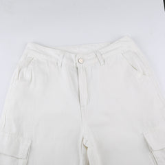 Leg-high Waist Straight Tubular Casual Frock Trousers