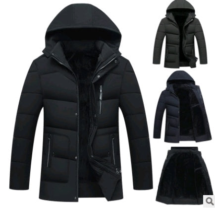 Cotton coat warm thick cotton coat men's cotton hooded jacket down Puffer jacket