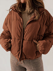 Winter Bread Coat New Thickened All-matching Warm Leisure Solid Color Stand-up Collar Cotton-padded Clothes Women