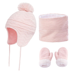 Fashionable Temperament Warm Children's Hat Scarf Gloves