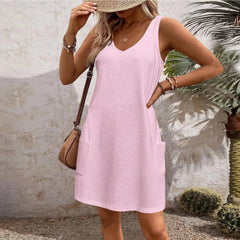 Women's Casual Vest With Pockets Dress