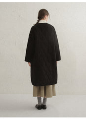 Autumn And Winter Robe Cotton Coat Three-layer Quilted Chic Long Thick Cardigan