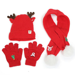 Children's Hat Scarf Gloves Fleece-lined Three-piece Set