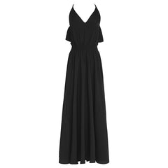 Ladies Beach Dress Seaside Backless Sling Long