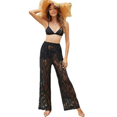 Lace Hollow Beach Sunscreen Wide Leg Casual Pants