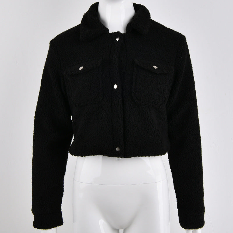 Lapel long sleeve sweater