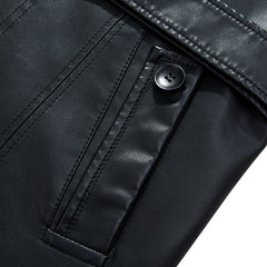 Men's black sheepskin leather coat - view 4