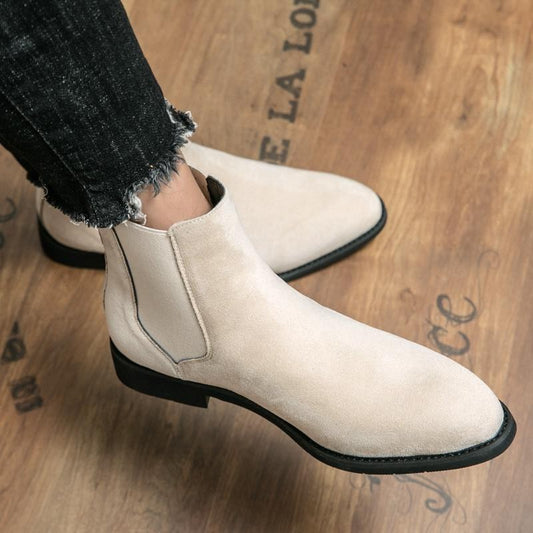 Rubber Pigskin Boots Casual Men's Boots High-top