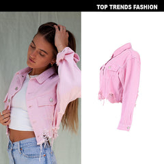 Short cropped denim jacket