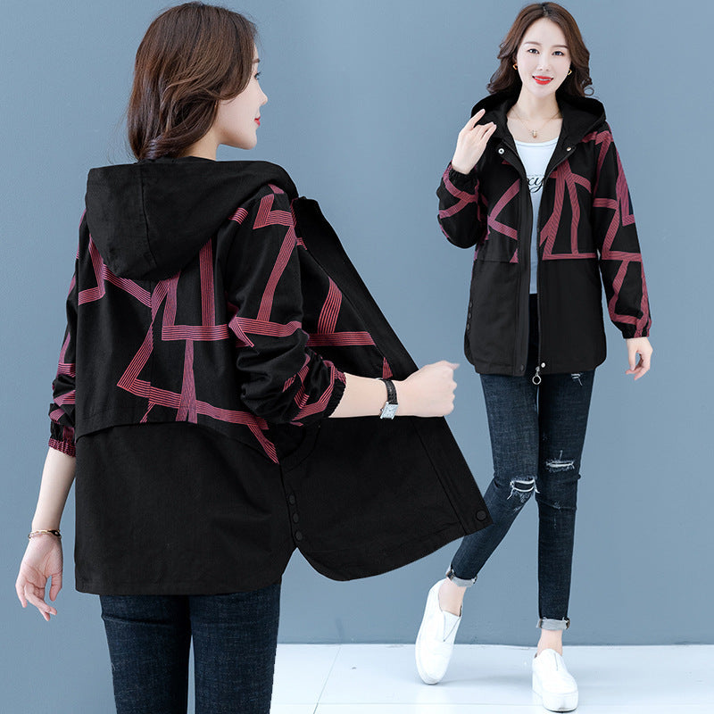 Style Large Size Windbreaker For Autumn Coat