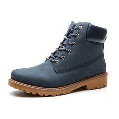 Pink With Velvet Lining Warm Flat Bottom High-top Men's Shoes Couple Boots