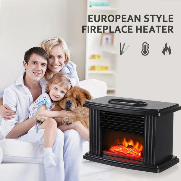 Electric Fireplace Heater with LED Flame & Remote