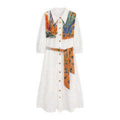 Printed Shirt Dress Women's Spring And Autumn
