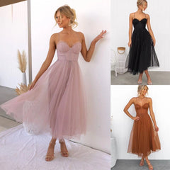 Temperament Camisole Mesh Party Evening Dress