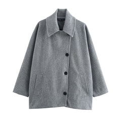 Blended Short Loose Overcoat Coat
