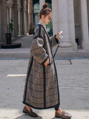 Medium Length Casual Tweed Coat