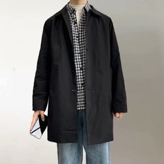 Trench Coat Men's Medium Length Spring And Autumn Leisure