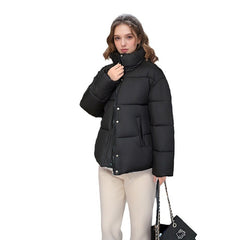 Down Cotton-padded Puffer Jacket Short Loose Lapel Warm Thickened Cotton-padded Coat