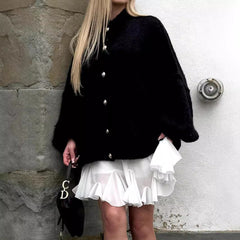 Fashion Solid Color Casual Retro Cardigan