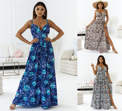 Fashion Sling Print Long Dress