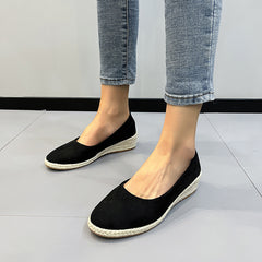 Spring Wedge Round Toe Hemp Rope Pumps Women