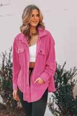 Women's Fashion Polo Collar Single-breasted Long Sleeve Shirt Coat