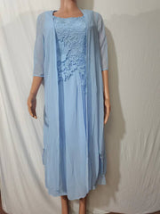 Chiffon Solid Color Lace Sleeveless Long Jumper Dress Two-piece Set