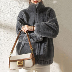 Women's loose coral fleece short coat