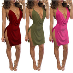Strapless low-cut backless dress