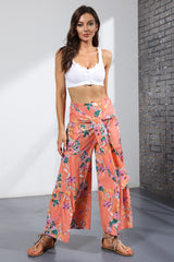 Printed Women's Loose Beach Wide Leg Pant Bindings