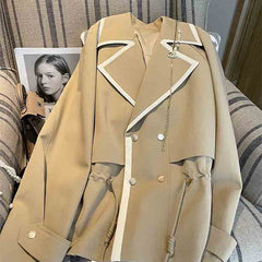 Large Lapel Short Windbreaker Coat