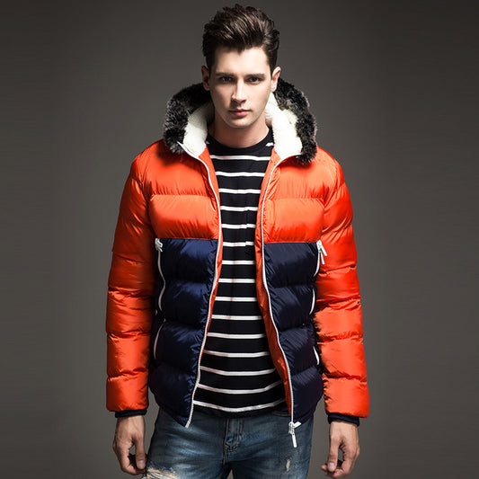Winter Fashion Padded Coat Stitching Hood