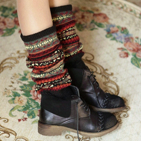 Warm thick cotton socks color knee pads boots socks – view 2