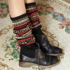 Warm thick cotton socks color knee pads boots socks – view 2
