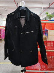Men's casual jacket mid-length trench coat