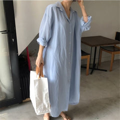 Long cotton and linen blouse