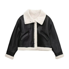 Lapel Fleece Jacket Fur Integrated Short Coat